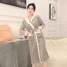 Фланелевый мультяшный халат зимняя Пижама для женщин халат ночной халат с поясом Домашняя одежда утолщенное Ночное платье интимное нижнее белье Неглиже