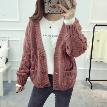 

2019 Casual Women Autumn Cardigan Knitted Female Sweater Outwear Cardigans