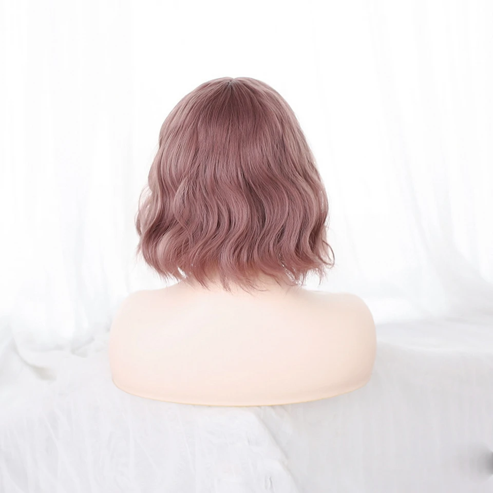 Perucas de Cabelo para Meninas Yiyaobess Lolita Peruca Sintética Curta Cosplay Vermelho Azul Roxo Verde Ombre Ondulado Presente Pelucas Naturales 15 High Quality Apliques e perucas
