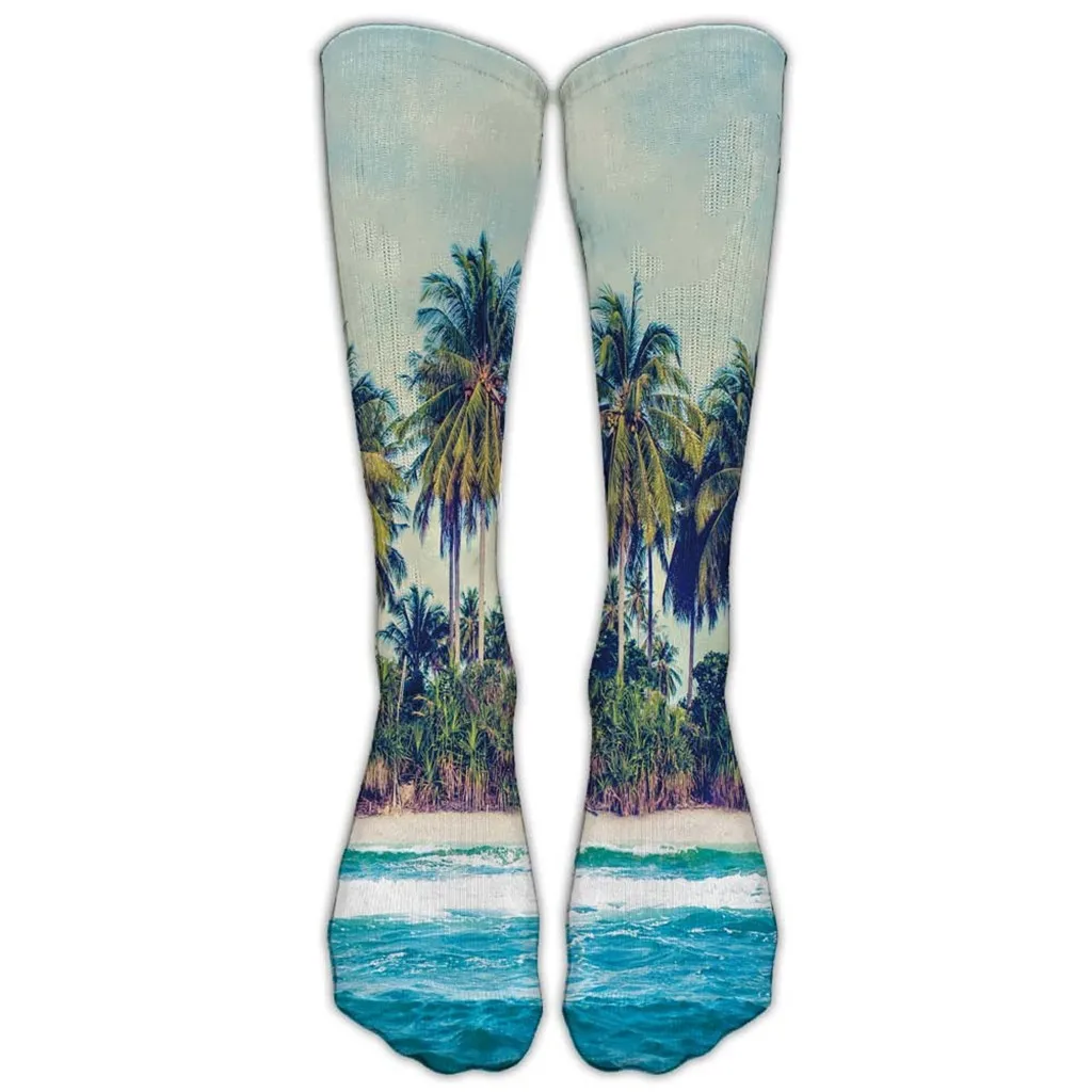 Повседневные рабочие носки в деловом стиле с объемным пейзажем, абстракция, Длинные спортивные носки, дышащие хлопковые носки для женщин, весна-лето