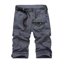 Новые модные летние хлопковые шорты Карго с несколькими карманами, мужские повседневные Прямые свободные пляжные шорты, мужская одежда