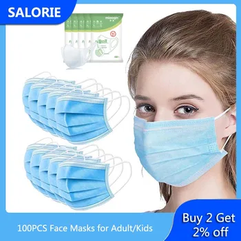 

10/100PCS Face Masks Disposable Mouth Masks for Adult Kids Children Mask for Face Fashion Mouth Mask with Design Anti-dust