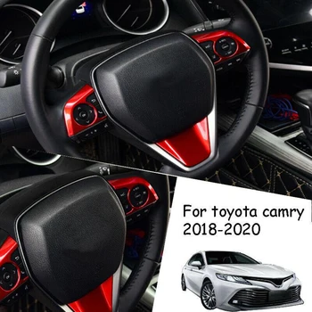

Red Interior Steering Wheel Button Frame Cover Trim For Toyota Camry 2018-20