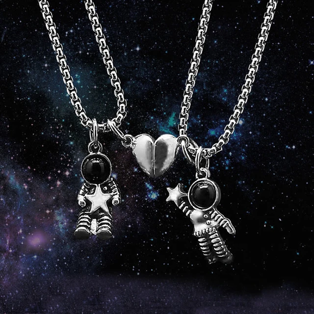 Sandistore125 Womens Long Necklace 2 Necklaces Astronaut Necklaces  Attracting Pendants Astronaut Other Pairing