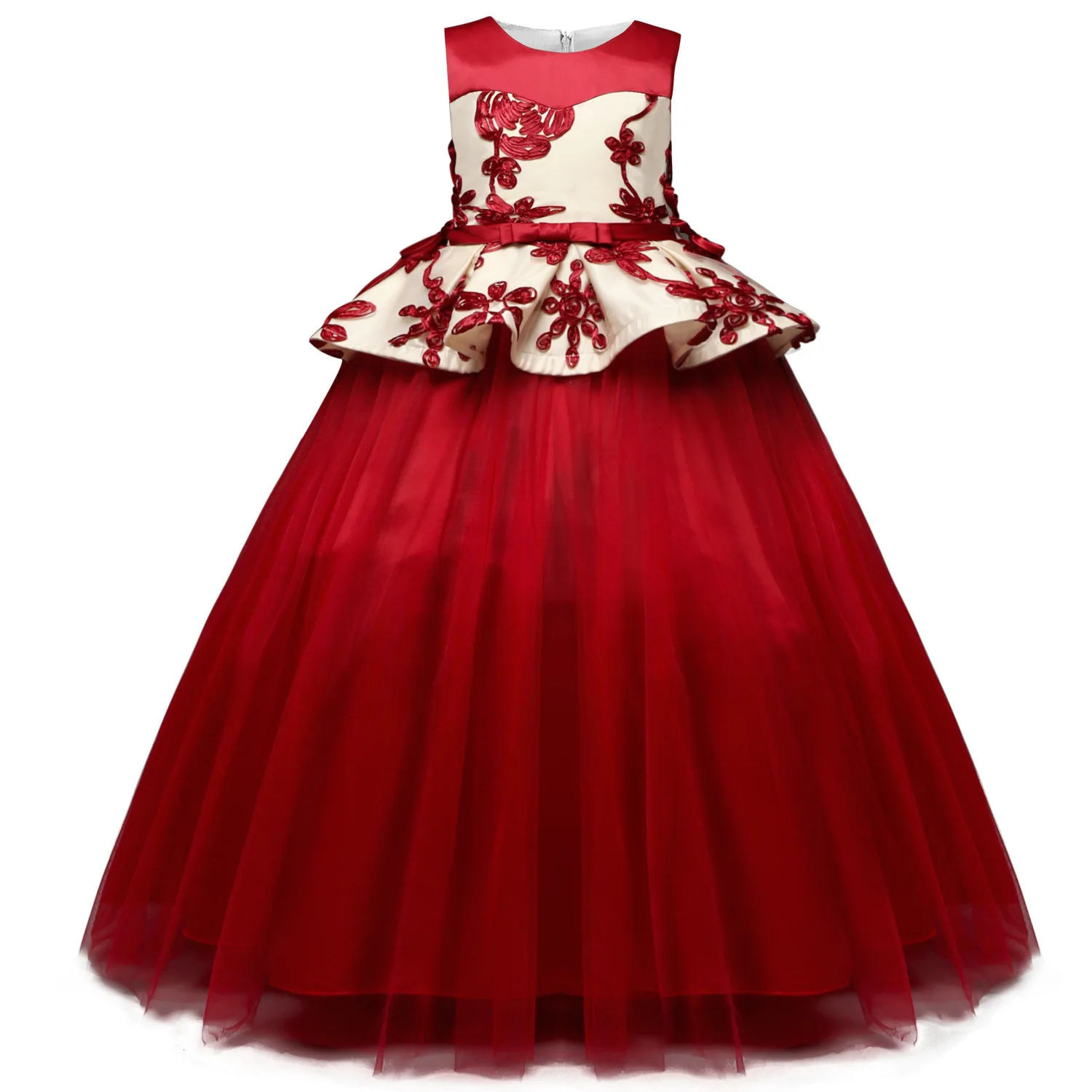 2019 для девочек длинное строгое платье в европейском и американском стиле для детей с моющей шваброй свадебное платье с корсетом для