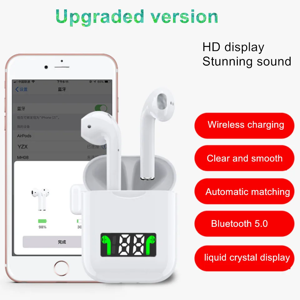 TWS Bluetooth наушники, настоящие беспроводные наушники, мини водонепроницаемые наушники с аккумулятором 3600 мАч, беспроводной Bluetooth наушник