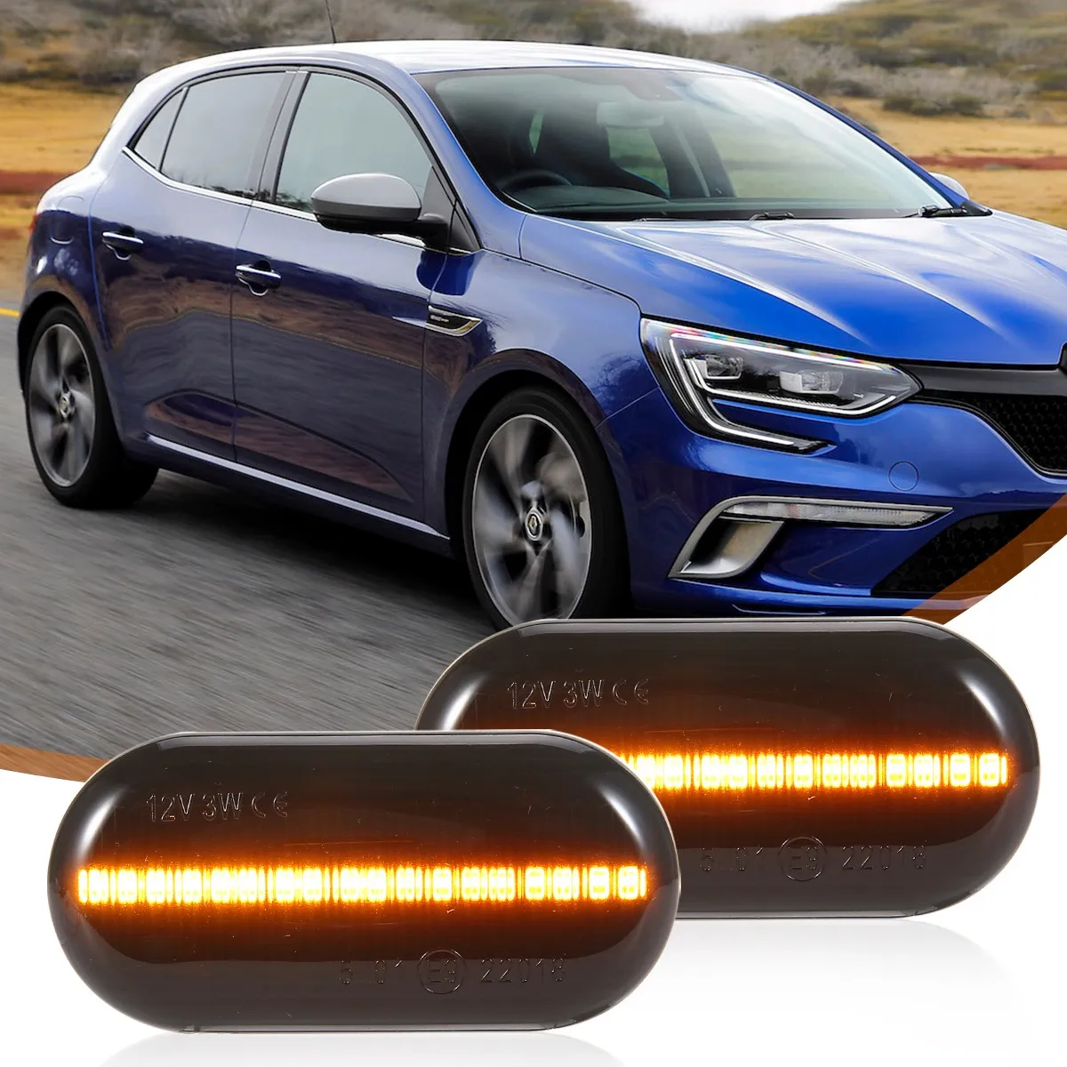 Светодиодный светильник с динамическим боковым маркером для Renault Clio KANGOO MEGANE ESPACE TWINGO для Nissan Opel