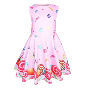 

lovely cosplay Summer kids dresses for girls children's costume Sweet candy dress Candy colored suit girls clothing
