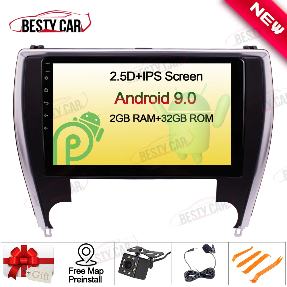 

10.1" Android 9.0 Car Multimedia Player Stereo Radio GPS Navigation for Toyota CAMRY 2015 2016 US Version Head Unit 2.5D+IPS
