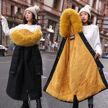 

Shot Down Jacket omen's 2020 Pike Suit Large Fur Collar plus Thick Fur Cotton-Padded Clothes Coat Quilted Cotton Cloth