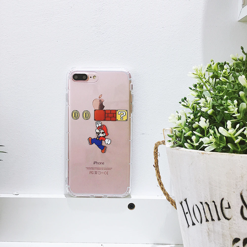 

Cartoon Cute game Marios Print Soft TPU Cases For iPhone8 6S 7 6Plus Matte Back Coque For iPhone X 11 Pro XS Max XR Phone Case