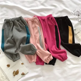 Tong Lok City CHILDREN'S Leggings Girls Pure Cotton Open File Capri Pants 19 Autumn And Winter New Style Korean-style Child Pant