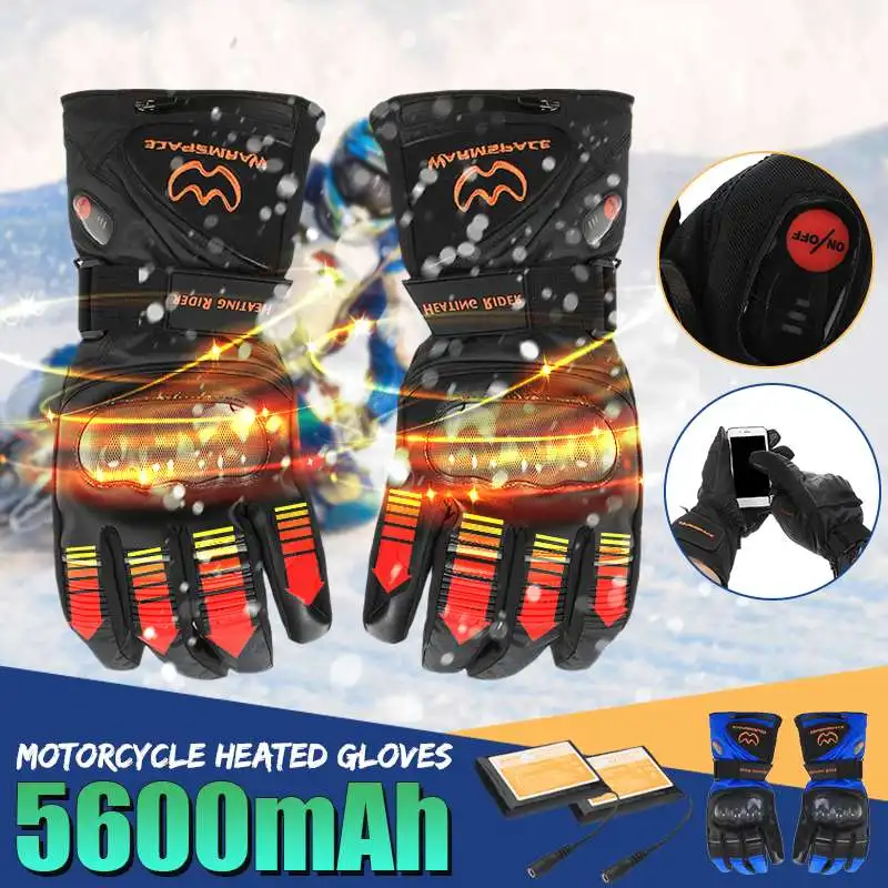 5600 мАч перезаряжаемые электрические перчатки с подогревом Li батарея для езды на мотоцикле сноуборде лыжах 3 класс контроля температуры