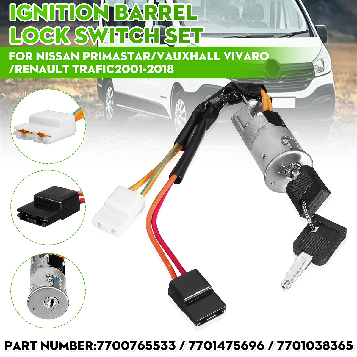 Ствол зажигания автомобиля переключатель замка с 2 клавишами для Nissan Primastar Opel Vivaro
