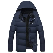 Новая зимняя куртка мужская-20 градусов Уплотнённый тёплый мужской повседневный парка с капюшоном пальто флисовая мужская куртка Женский жакет Masculina