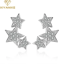 XIYANIKE 925 стерлингового серебра гвоздики с пятиконечной звездой серьги гипоаллергенно для женщин Горячая Распродажа креативные модные свадебные украшения подарки