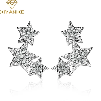 

XIYANIKE 925 Sterling Silver Pentagram Stud Earrings Prevent Allergy For Women Hot Sale Creative Trendy Wedding Jewelry Gifts