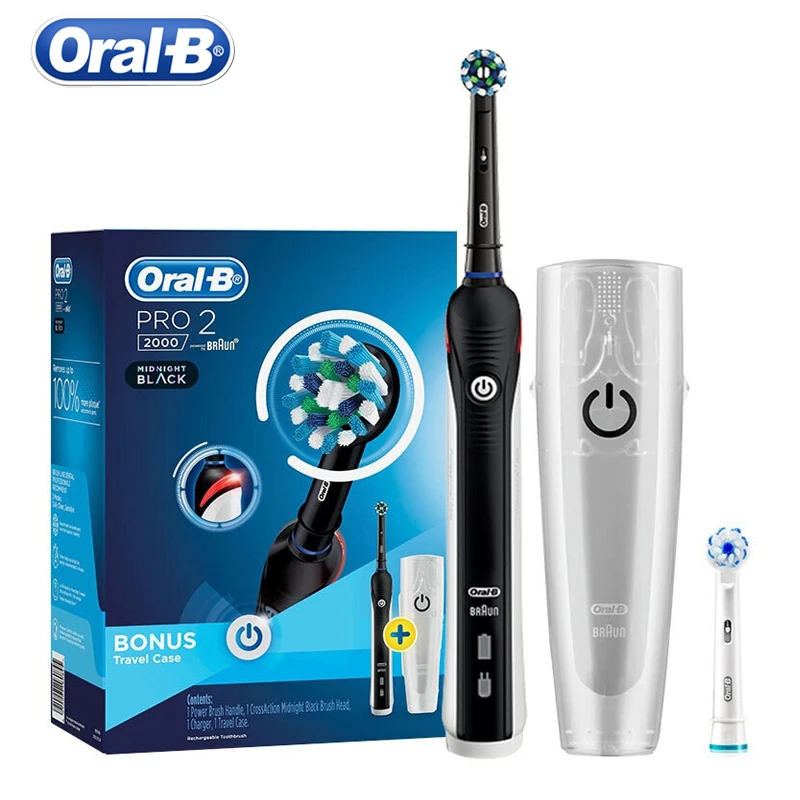 Умная электрическая зубная щетка Oral B Pro2000 D20524 с вращением по звуку отбеливание