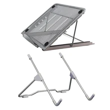 2 Pcs Folding Portable Laptop Stand Viewing Angle/Height Adjustable Aluminum Alloy Bracket Support 10-17Inch Notebook