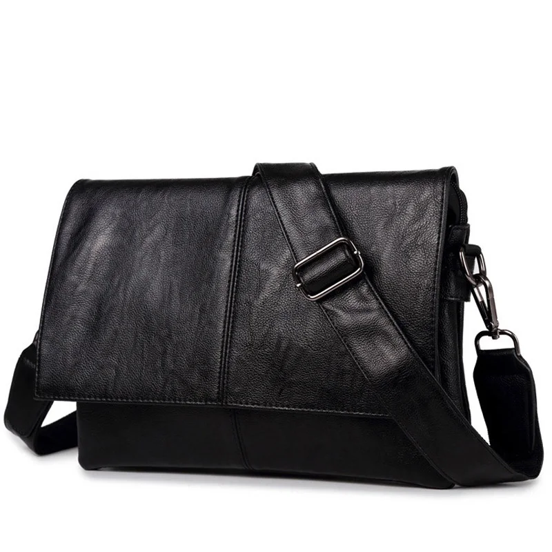 

2019 Brand Men Briefcase Leather Messenger Bag Simple Business Casual Travel Tote Man Crossbody Briefcases Laptop Shoulder Bags