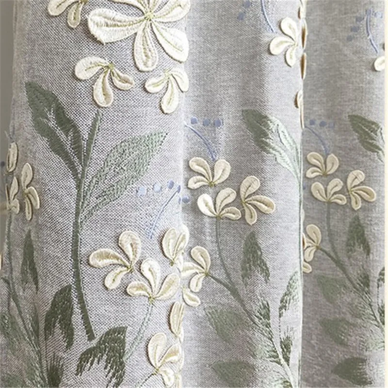 Роскошные тисненые вышитые тюлевые шторы для гостиной Жасмин цветок тюлевые шторы с орнаментом серые затемненные шторы WH032#30 - Цвет: Curtain Cloth