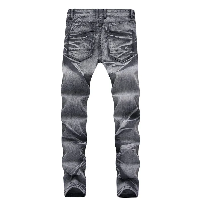 KIMSERE Мужская Мода Рваные Джинсы Брюки Марка NEW fashion Hi Street Винтаж потертые джинсовые штаны с дырками прямого покроя плюс Размеры 30-42