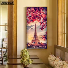 5D DIY квадратная и круглая 5d алмазная живопись на заказ с изображением башни Парижа 5d алмазная вышивка крестиком рукоделие украшение для дома
