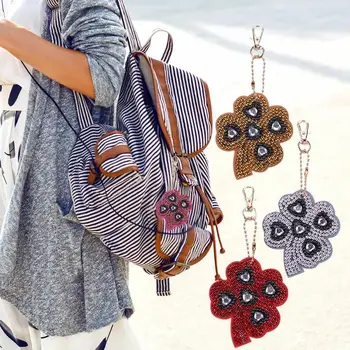 

4pcs DIY Full Drill Special Shaped Diamond Painting Plant Shape Keychain