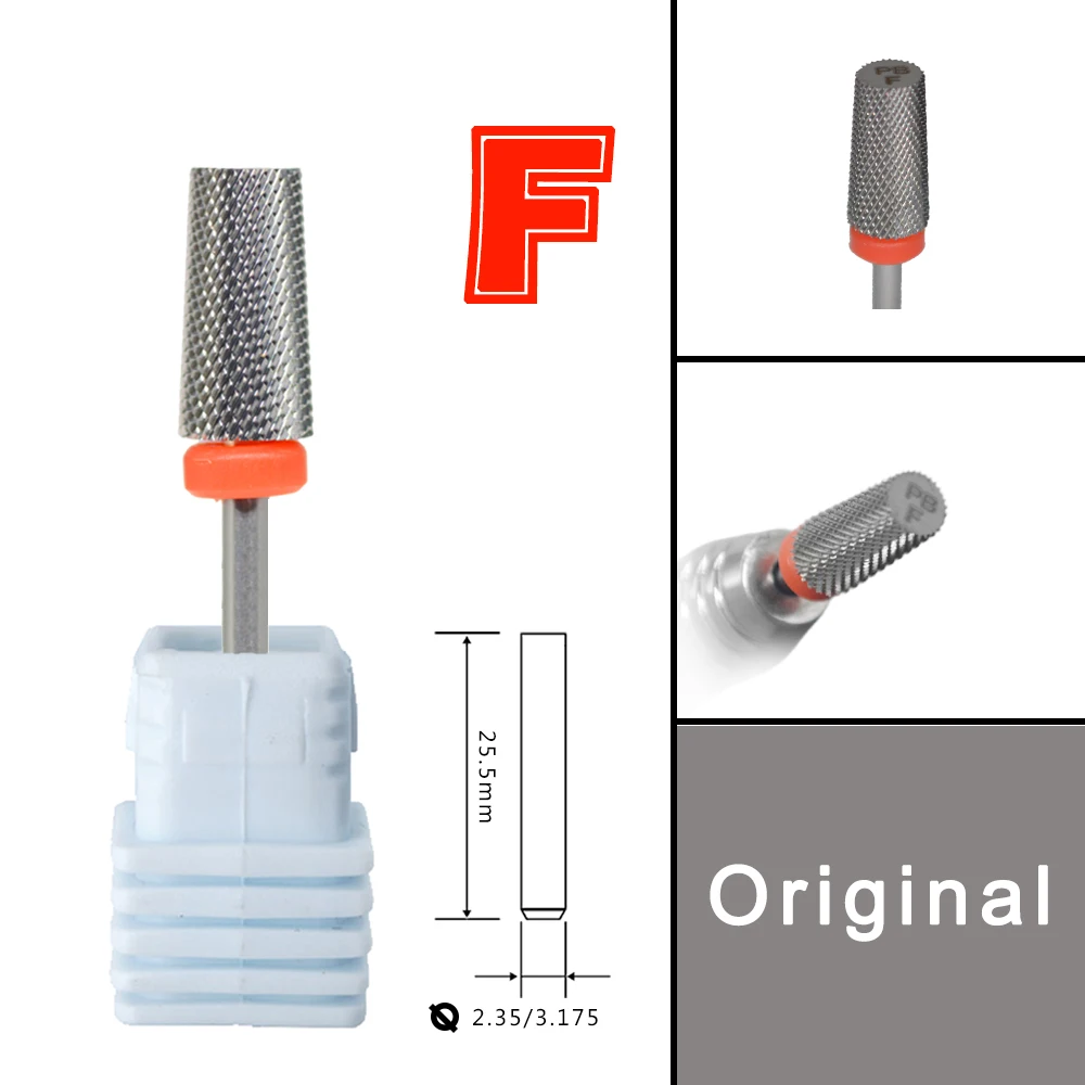 RolinStar 6.6 Sharp Large Original Color Trapezium Tapered Barrel Tungsten steel Carbide milling cutter nail drill bit 5
