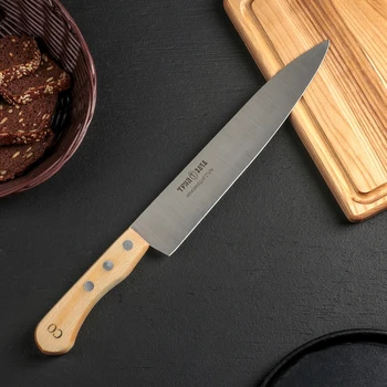 

Kitchen knife "Chef Troika", universal, blade 25 cm, with wooden handle