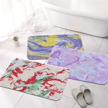 

Colorful Marble Printed Flannel Floor Mat Bathroom Decor Carpet Non-Slip For Living Room Kitchen welcome Doormat