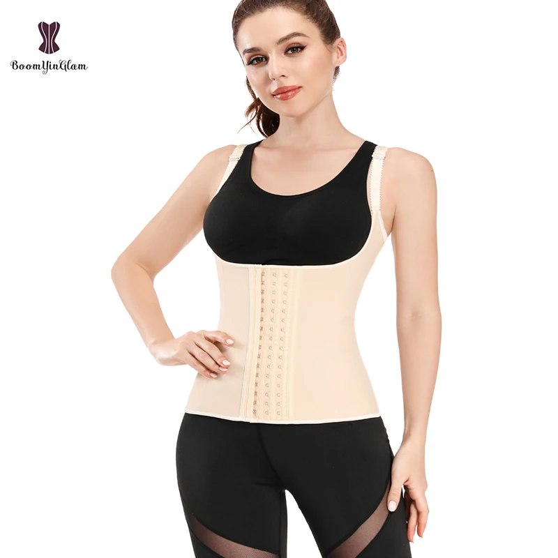 body shaper Modeling Strap Women's Body Shaper100% Latex Slimming Girdle Vest 9 Spiral Steel Boned Waist Trainer Corset With Hooks low back shapewear