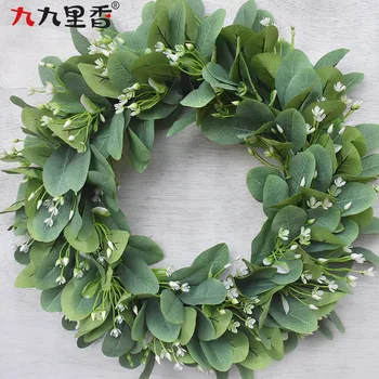 

Large Size White fang zhen hua huan Door Decoration Rabbit Ears Yejin Qian Ye Grass Central America-Wedding Pendant Knocker roun