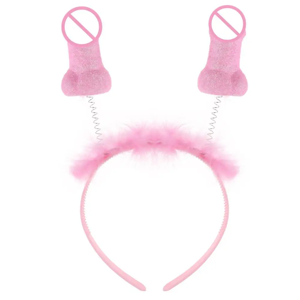 Novelty Funny Party Penis Shape Head Band Glow Luminous Headband Headwear Boppers Headbands for Women Girls Night Gift