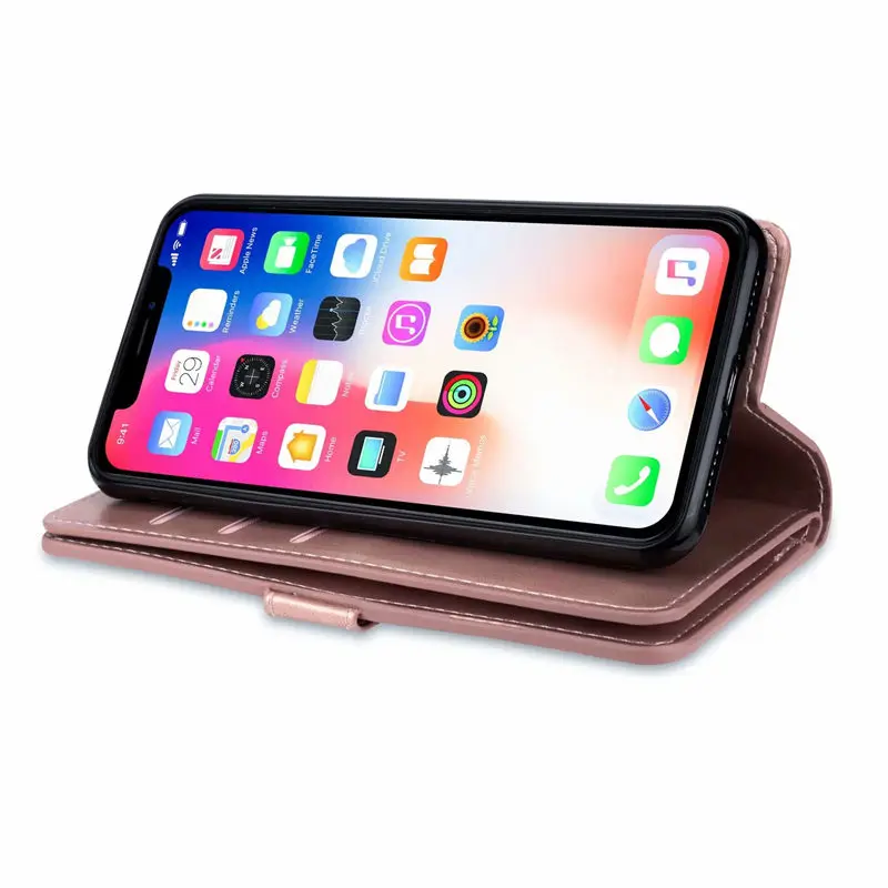 Кожаный чехол в стиле ретро на молнии для телефона Apple IPhone 5 6 6S 7 8 Plus откидная подставка с отделением для карт для IPhone X 11 pro Max