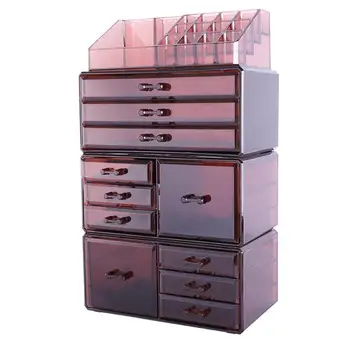 

4Pcs/Set Plastic Cosmetics Storage Rack Transparent Coffee ship from US drop shipping