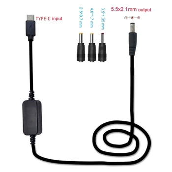 Cable adaptador de transportador para enrutador Wifi, adaptador de 36W USB C tipo C PD a 12V, 2,5/3,5/4,0/5,5mm, para portátil, luz LED, cámara CCTV 1