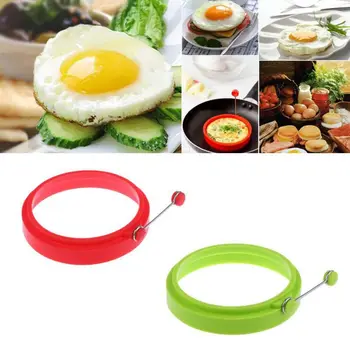 

DIY Silicone Round Egg Omelette Mold Handle Poached Egg Silicone Egg Ring Home Garden Egg Tools