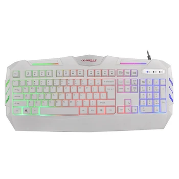 

WARWOLF Game Keyboard K3 USB Wired Illuminated Colorful LED Backlit Multimedia PC Gaming Keyboard