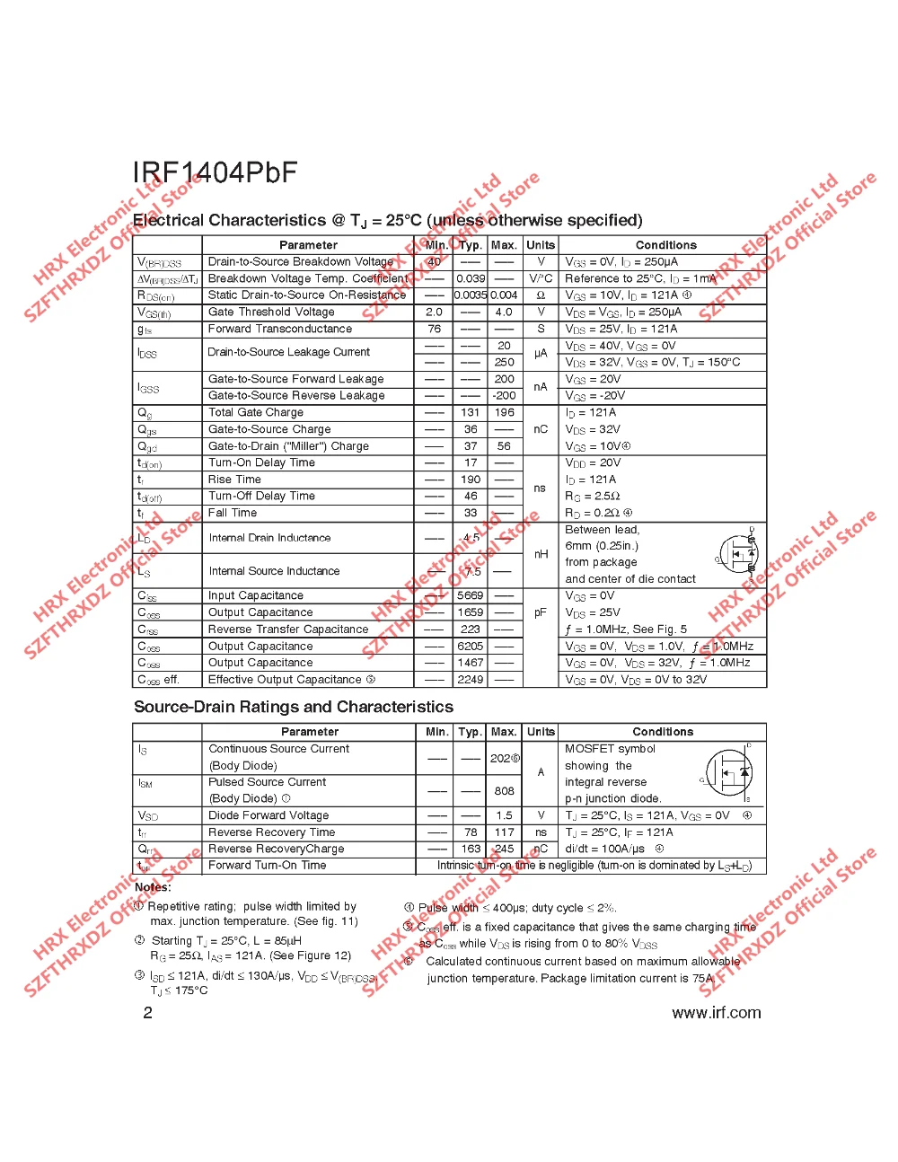 IRF1404PBF TO220 IRF1404-220 50 шт./трубки MOSFET 40V 202A(50 шт