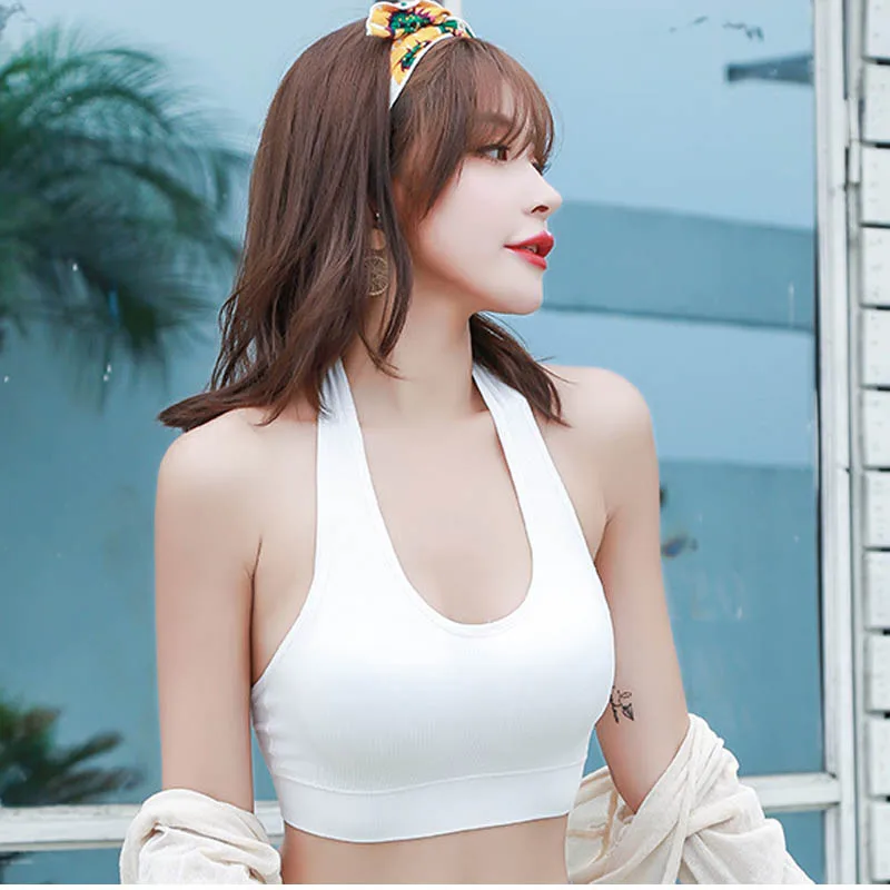 

Fashionable Sexy Strapless Backless Bras For Women Without Underwires low back Comfy Halter Padded Bralette Freedom Female Bra