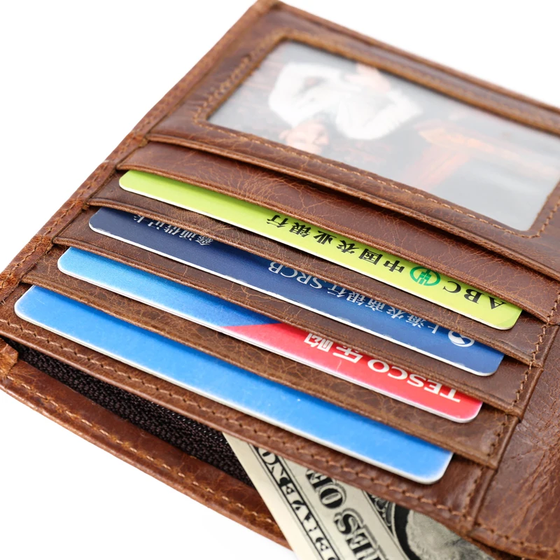 RFID защитный раскладной чехол-кошелек стойка для Для мужчин из натуральной коровьей кожи с классными клепками в виде брендовый короткий кошелек с держатель для карт Двойные кожаный Для Мужчин's Бизнес Сумочка-клатч