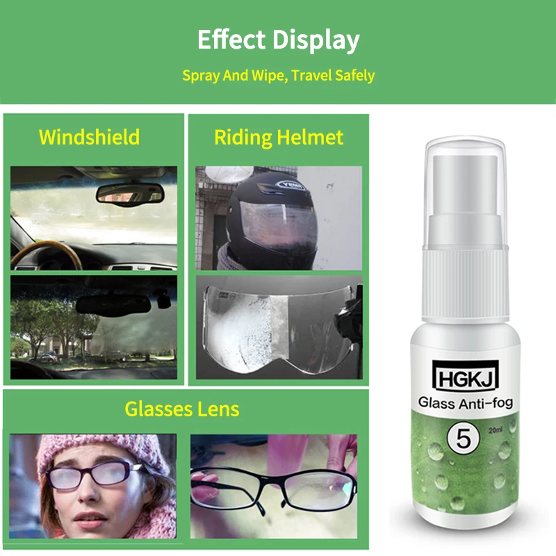 Masque en verre anti-buée pour lunettes de voiture, vaporisateur anti-buée,  lentille de fenêtre, prévention de la poussière, liquide, 20 ml, 50ml, 1PC  - AliExpress