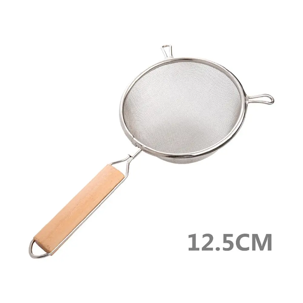 Colador Inox C/Mango Madera Ø16Cm Malla Fina Winco