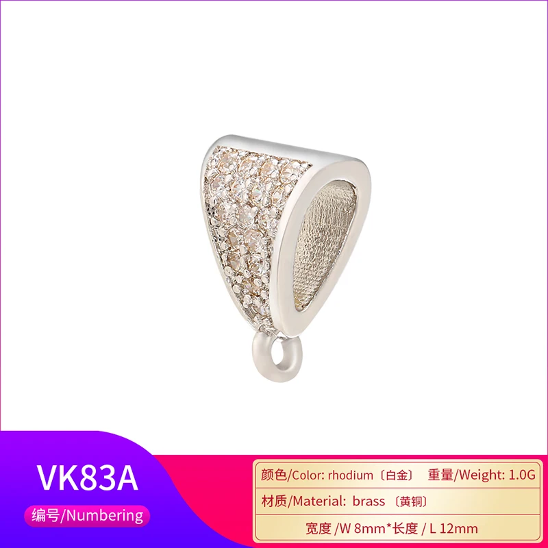 ZHUKOU 8x12 мм кристалл неправильной формы застежка крючки для женщин DIY ручной работы ожерелье серьги ювелирные аксессуары Модель: VK83