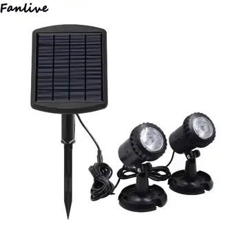 

10pcs LumiParty 2LEDs Solar Powered Submersible Lamp Spotlight Projection Light for Garden Lawn Pool Pond