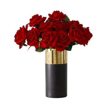 

10 Pieces Artificial Flowers Vases for Home Decoration Accessories Ornamental Flowerpot Wedding Decorative Flowers Fake Roses
