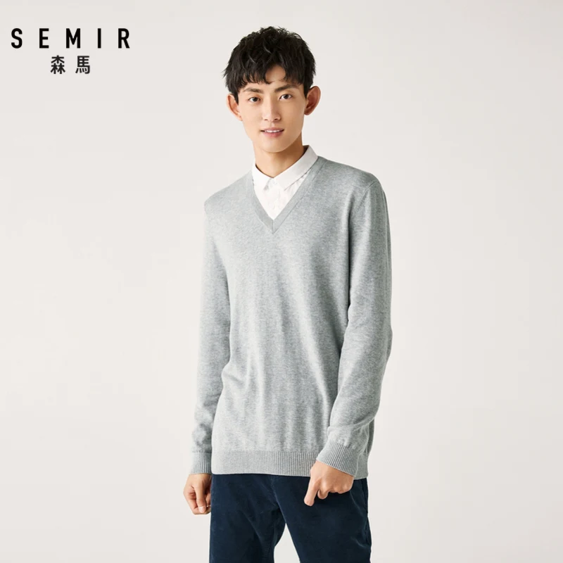Semir свитер мужской поддельный Двухсекционный хлопковый пуловер свитер мужской весна и осень корейский студенческий свитер