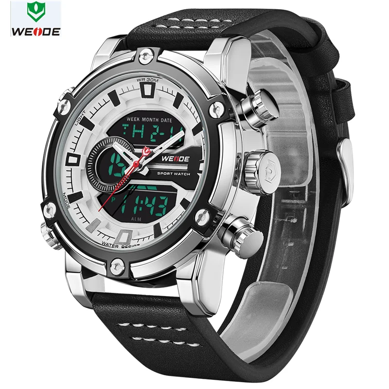 WEIDE часы европейские роскошные мужские спортивные Бизнес Кварцевые move Мужские t аналоговые lcd Цифровые Автоматические часы с датой и будильником мужские часы