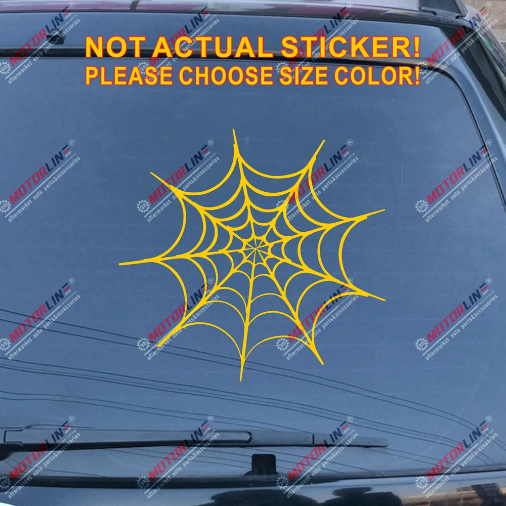 SPIDER WEB CAR DECAL FOR SIDE OF CAR COMES WITH BOTH SIDES CAN DO OTHER COLORS